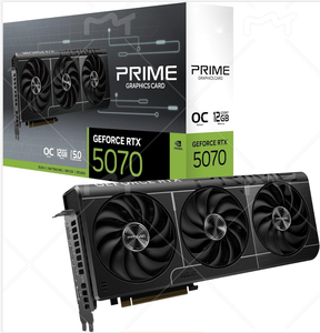 Prime GeForce RTX 5070 OC Edition 12 Go GDDR7 Carte graphique SFF-Ready pour les postes de travail PCIe 5.0 2.5-Slot Axial-tech Fans MXM - Product Image 1