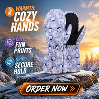 Mitaines de ski pour femmes personnalisées avec logo, imperméables, légères, en polyester, pour l'hiver, pour le snowboard