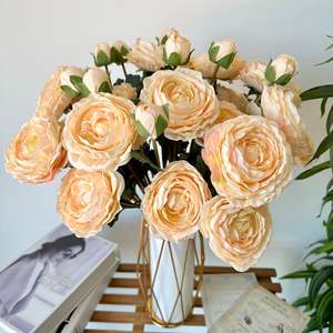 ดอกบัวหิมะเทียนซาน ยี่ห้อหงเฮง งานฝีมือใหม่จากโรงงาน ดอกไม้ประดิษฐ์ 3 หัว สำหรับงานแต่งงาน  ผ้าไหมเคลือบ - Product Image 2