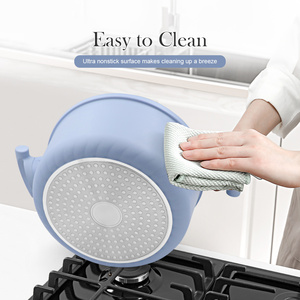 قدر شوربة سانلانج أزرق فاتح للمطبخ، قدر طهي غير لاصق من الألومنيوم المصبوب مع غطاء ألومنيوم - Product Image 3