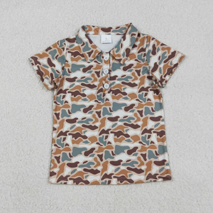 5 Estilos de Camisetas Polo de Manga Corta con Botones y Camuflaje del Sur para Bebés Niños - Product Image 3