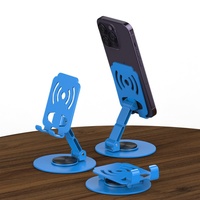 Portable et pliable à 360° °   Support de téléphone rotatif en métal pour bureau, pour smartphone, tablette, diffusion en direct