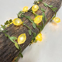 Guirlandes lumineuses LED en forme de citron pour chambre à coucher, jardin, fête, mariage, pub, lumières féériques imperméables (8 modes), lumières de décoration festives