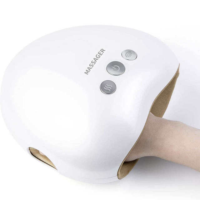 Wireless Palm Finger Acupoint Massager With Heating Hot Compress Rechargeable Portable Air Compression Electric Hand Massager