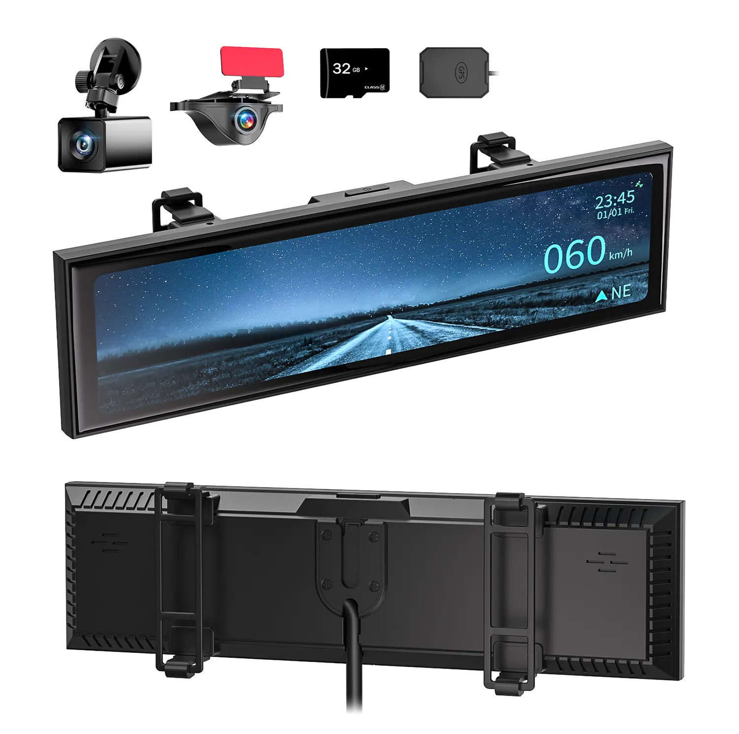 AKEEYO 11.26 pouces Ips Super Night Dual 1080p Full Hd voiture Gps avant et arrière écran tactile voiture Dvr Dash Cam