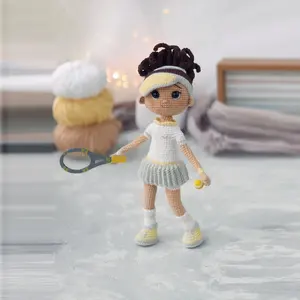 定制Amigurumi可爱女孩娃娃手工编织玩具