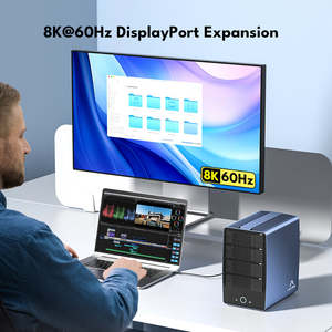 Boîtier de stockage <span class=keywords><strong>externe</strong></span> en aluminium <span class=keywords><strong>Thunderbolt</strong></span> 4 40 Gbit/s à 6 baies pour SSD/HDD, 136 To, M.<span class=keywords><strong>2</strong></span> NVMe SATA <span class=keywords><strong>2</strong></span>,5/3,5 pouces, 8K*60Hz DP - Product Image 3