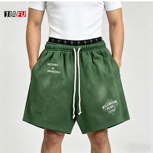 Pantaloncini da Uomo 280gsm Pesanti Effetto Acido Sbiadito al Sole Stile Vintage per Streetwear, Pantaloni Sportivi Larghi da Uomo di Alta Qualità Personalizzabili - Product Image 2