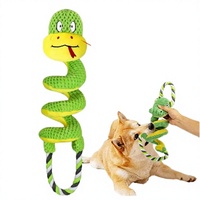 Jouet interactif pour chien, serpent en peluche couineur, résistant aux morsures, avec corde, pour l'entraînement des chiots et chiens de petite et moyenne taille