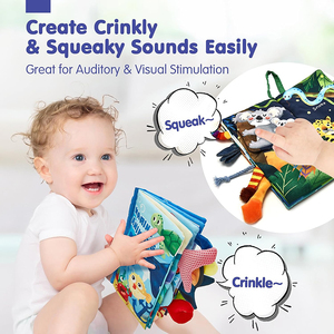 Juguetes Interactivos para Cochecito <span class=keywords><strong>de</strong></span> Bebé, Juguetes Suaves con Sonido, Libros <span class=keywords><strong>de</strong></span> Actividades con Sonido para Bebés y Niños Pequeños - Product Image 4