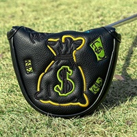 Housse de putter de golf en PU de haute qualité avec broderie, fermeture magnétique, demi-rond, personnalisation en usine, échantillons gratuits