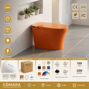 โถสุขภัณฑ์อัจฉริยะ Comara พร้อมที่นั่งอุ่น ระบบชำระล้างแบบไซฟอนสองจังหวะ ควบคุมด้วยรีโมท ติดตั้งบนพื้น ทรงยาว ไร้ขอบ เซรามิกทันสมัย ระบบ S-trap - Product Image 3