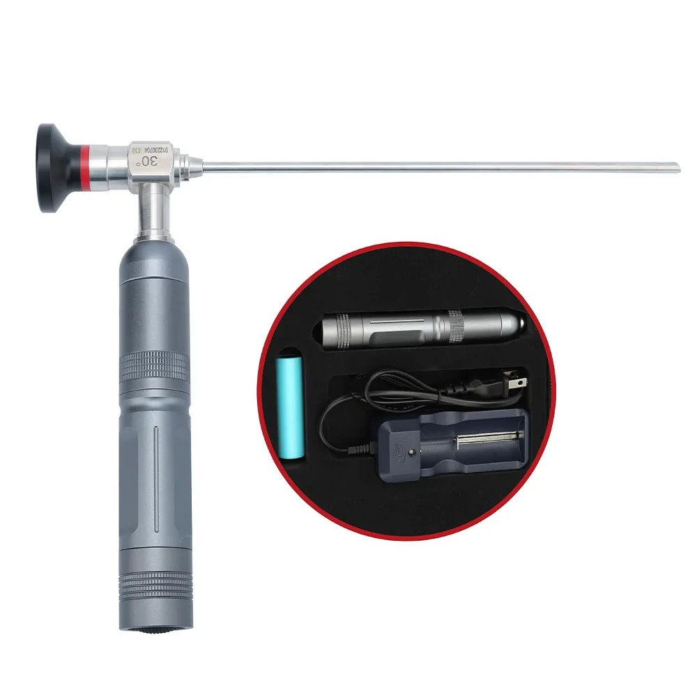 Battery-powered ENT Mini Portable Wireless Rechargeable 10W Medical Endoscopy LED Cold Light Source for Rigid Endoscopes