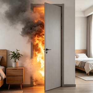 Porte intérieure coupe-feu en PVC enduit, résistante à l'eau, ignifuge, pour bureau commercial, salon, appartement, chambre à coucher, durée <span class=keywords><strong>de</strong></span> résistance au feu <span class=keywords><strong>de</strong></span> 60 minutes - Product Image 3
