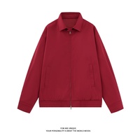 Nouvelle veste bomber zippée unie pour homme, style américain, mode coréenne, streetwear tendance, col montant, coupe ample, collection Printemps 2026