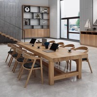 Ensemble de table et de chaises de restaurant rectangulaires en bois massif avec un design moderne pour une utilisation commerciale dans les villas et les salles à manger