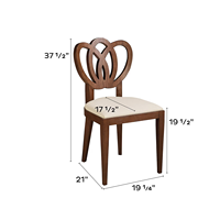 Chaise de salle à manger en bois massif sculpté avec dossier creux, siège rembourré en tissu de luxe, pour restaurant et maison