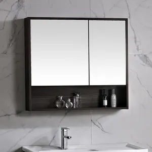 K213A 북유럽 스타일 사용자 정의 합판 욕실 벽 걸려 세면대 거울 캐비닛