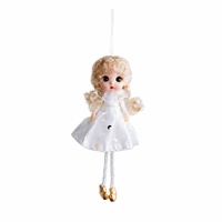 Pendentif Poupée Ange en Peluche, Ornement de Noël en Tissu avec Jupe en Dentelle, Décoration d'Intérieur, Cadeau Adorable, Style Instagram