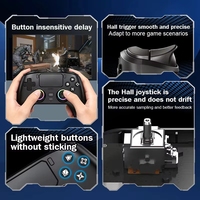 Manette de jeu sans fil Saitake avec éclairage RGB et moteur de vibration, microphone compatible pour PS5