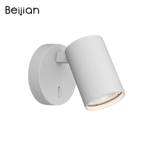 <span class=keywords><strong>Ascoli</strong></span>, lámpara de pared de un solo interruptor, apliques de pared Led negros posmodernos para cabecera con interruptor de encendido y apagado para dormitorio, sala de estar - Product Image 1