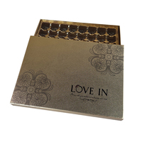Boîte d'emballage de chocolat STPP avec impression couleur et estampage doré, 48 pièces, pour coffret cadeau de chocolats célèbres et de truffes