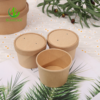 SUMKOKA BPI Bol en papier kraft avec logo personnalisé Bol à salade rond jetable 750ml avec couvercle pour nouilles alimentaires