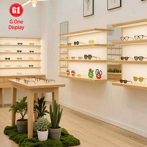 Vitrine optique personnalisée, design en bois, étagère murale pour l'affichage de lunettes, avec serrure, vitrines de qualité personnalisées - Product Image 3