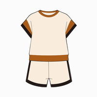 Ensemble de vêtements pour bébé, t-shirt à manches courtes et short pour enfants, couleur personnalisée, 2 pièces, tenue décontractée, été, tout-petit