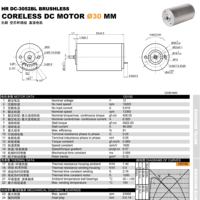 Moteur BLDC à rotor interne sans noyau 30*52 mm, alternative Maxon, faible puissance 12 V, haute vitesse 20000 tr/min, avec capteur Hall pour l'orthopédie