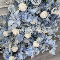 Arche de fleurs artificielles en soie bleue réaliste en gros pour mariage, fête des Mères, remise des diplômes et rentrée scolaire
