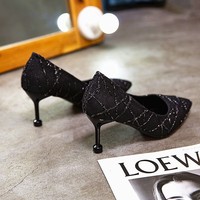 Nouvelles Chaussures à Talons Hauts Fins et Audacieux pour Femmes, Bout Pointu, Décontractées, Plateforme Printemps-Été, Escarpins à Motif