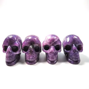 小紫水晶头骨2英寸天然水晶头骨愈合石家居装饰工艺品