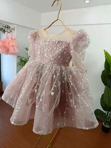 Tutu con paillettes scintillanti abiti da principessa a manica lunga vestiti per bambine vestiti per bambini vestiti per bambini vestiti per ragazze di fiori - Product Image 6
