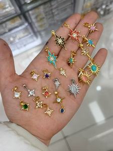 Colgante de Sol Radiante de Circonita Cúbica de Alta Gama, Chapado en Oro, Estilo Solar, para la Creación de Collares de Moda DIY - Product Image 5