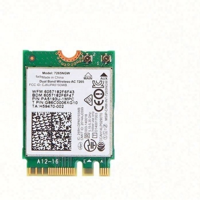 Laptop Wlan for 7265NGW Dual Band Wireless-AC 7265 867Mbps 802.11ac 2 X 2 WiFi + Ble BT 4.0 NGFF M.2 Mini Card