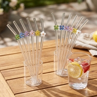 Pailles en verre de 7,9 pouces, 16 oz, en verre borosilicate de haute qualité, série Halloween, pailles en verre réutilisables, disponibles en plusieurs couleurs