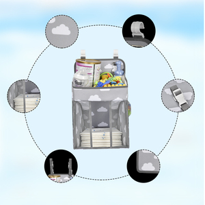Sac à couches pliable personnalisé en polyester en gros, organisateur de couches pour <span class=keywords><strong>bébé</strong></span>, rangement de couches, chevet, chambre d'enfant - Product Image 3