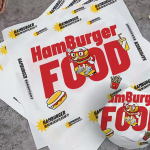 Biểu tượng tùy chỉnh in cấp thực phẩm bánh sandwich wrapper <span class=keywords><strong>Hamburger</strong></span> bao bì không thấm mỡ sáp bánh sandwich Burger giấy gói - Product Image 3