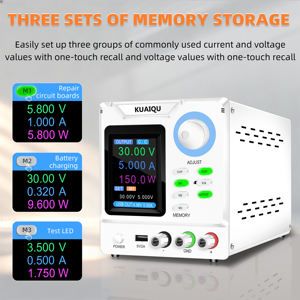 مزود طاقة مختبري KUAIQU SPPS-D305S بجهد 12 فولت و24 فولت و30 فولت وتيار 5 أمبير مع مخرج USB وشاشة عرض وحماية من التيار الزائد والجهد الزائد لاختبار البطاريات العالمية - Product Image 2
