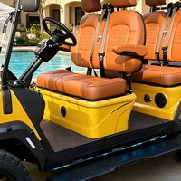 Voiturette de golf électrique de luxe, buggy utilitaire 4 places personnalisable tout-terrain pour parcours de golf et stationnement de complexe hôtelier
