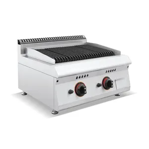 Restaurant commercial use kitchen equipment stainless steel electric lava rock stone grill press griddle maker machine