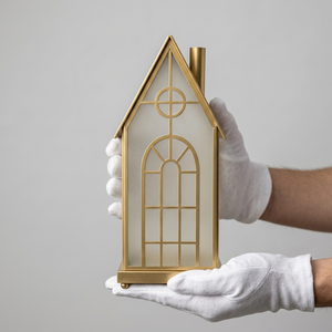 Latest Trending Style <b>Gold</b> Metal House Shape Candle Holder <b>Lantern</b> for Christmas Home Decorations - Product Image 6