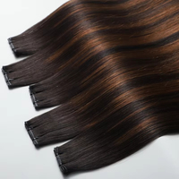 Extensions de cheveux Genius Weft Remy vierges, nouvelles, tissées à la main, double épaisseur, Genius Wefts