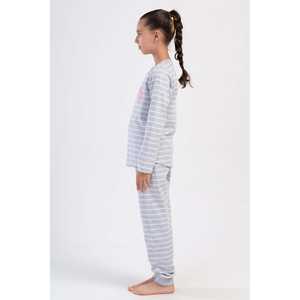 Ensemble de pyjamas à manches longues et col rond pour filles de 2 ans avec poignets ovales - Disponible en tailles 7-8 et 13-14 - Product Image 2