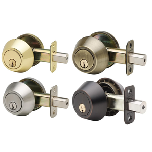 Serrure de porte en cuivre avec cylindre et pêne dormant chromé en métal pour porte de maison ou de portail, verrou à cylindre unique - Product Image 1