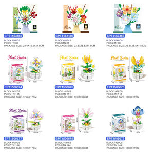 Ensemble de blocs de construction EPT en forme de vase, bouquet de fleurs en fleurs, jouets de fleuriste - Product Image 3