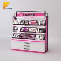 Présentoir de magasin de cosmétiques maquillage luminaire en bois armoire produit de beauté présentoir conception