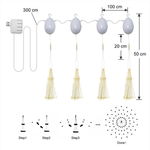 Luces <span class=keywords><strong>Led</strong></span> impermeables con rotación de Motor para Navidad, iluminación de fuegos artificiales con cable de cobre para Decoración, con USB, Starburst, IP44 - Product Image 5