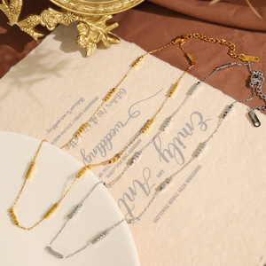 Collar de cubo octagonal de acero de titanio, cadena ultrafina, cadena para clavícula, accesorio para mujer, uso diario - Product Image 3